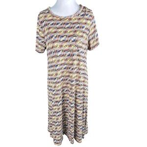 LuLaRoe Geometric‎ Patterned Midi Dress - Multicolor M